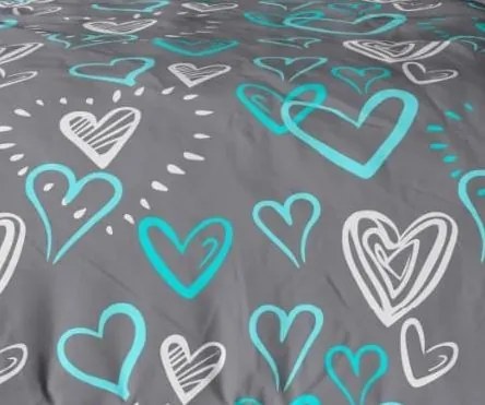 Flanelové DELUXE obliečky Homa DONA BLUE LOVE 140x200 cm