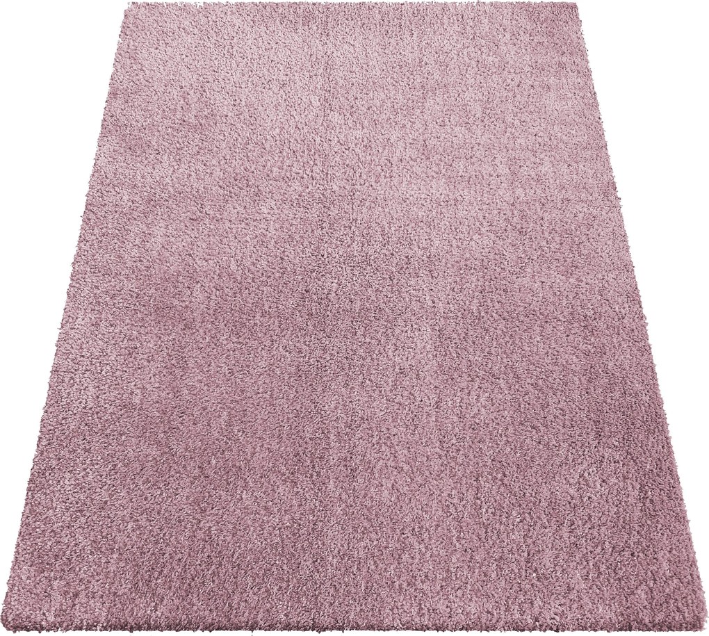 Ružový shaggy koberec Kamel – obdĺžnikový, mäkký vlas Rozmer: 60x100 cm