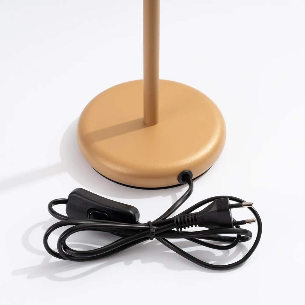 Stolná lampa Karbon, 1x zlaté kovové tienidlo