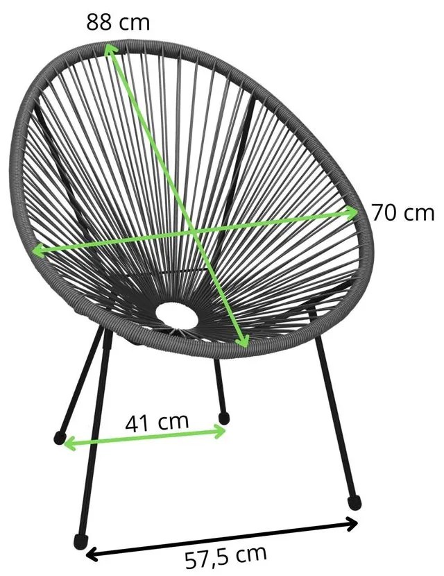Záhradné kreslo oválne, výška 87 cm Springos - GF0086