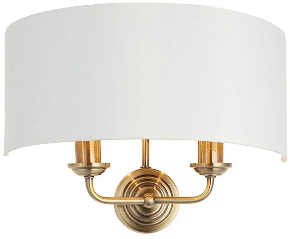 Endon 98937 - Nástenné svietidlo HIGHCLERE 2xE14/40W/230V biela/mosadz