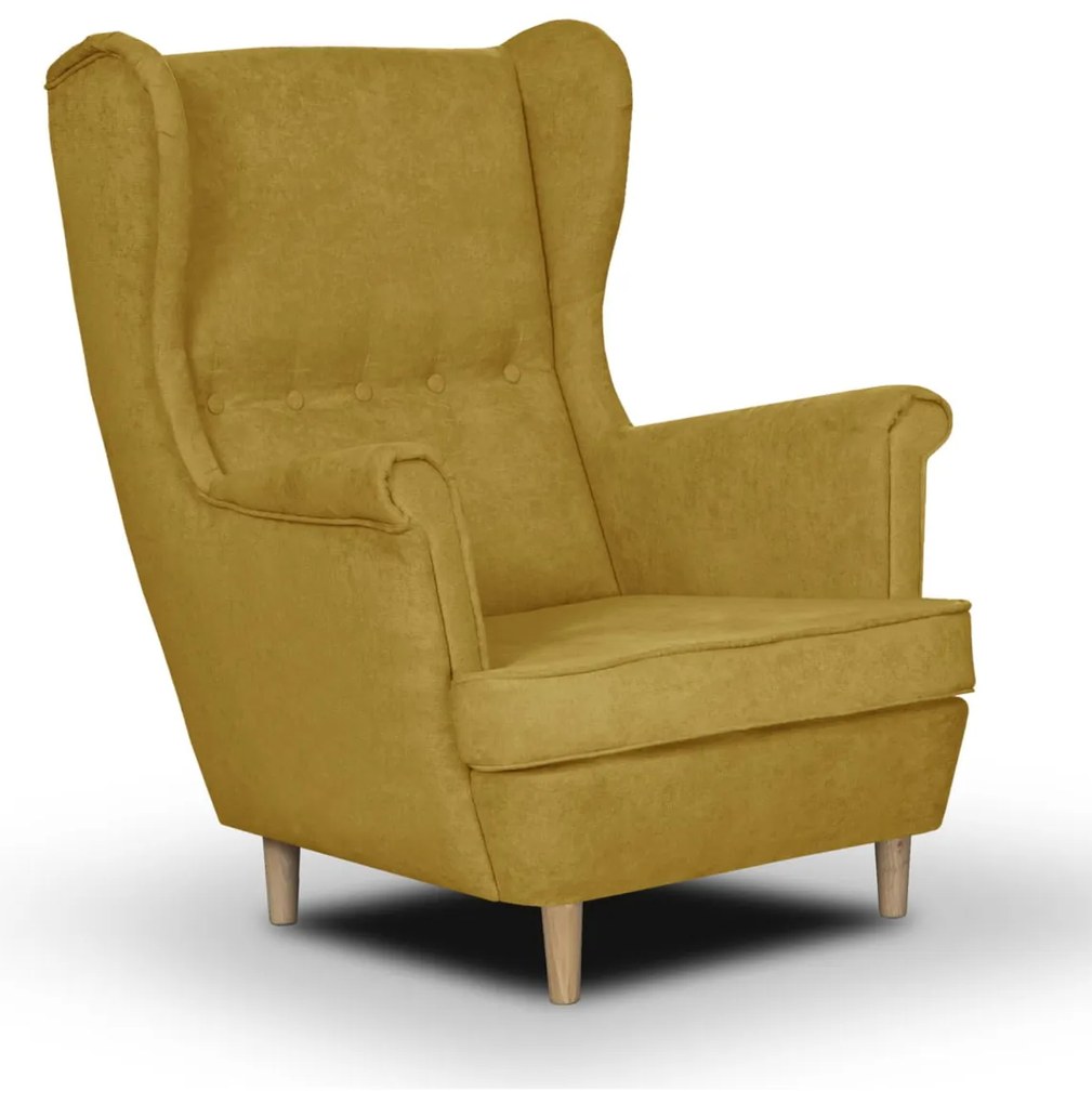 Skandinávske kreslo Ušák ELI Žltá