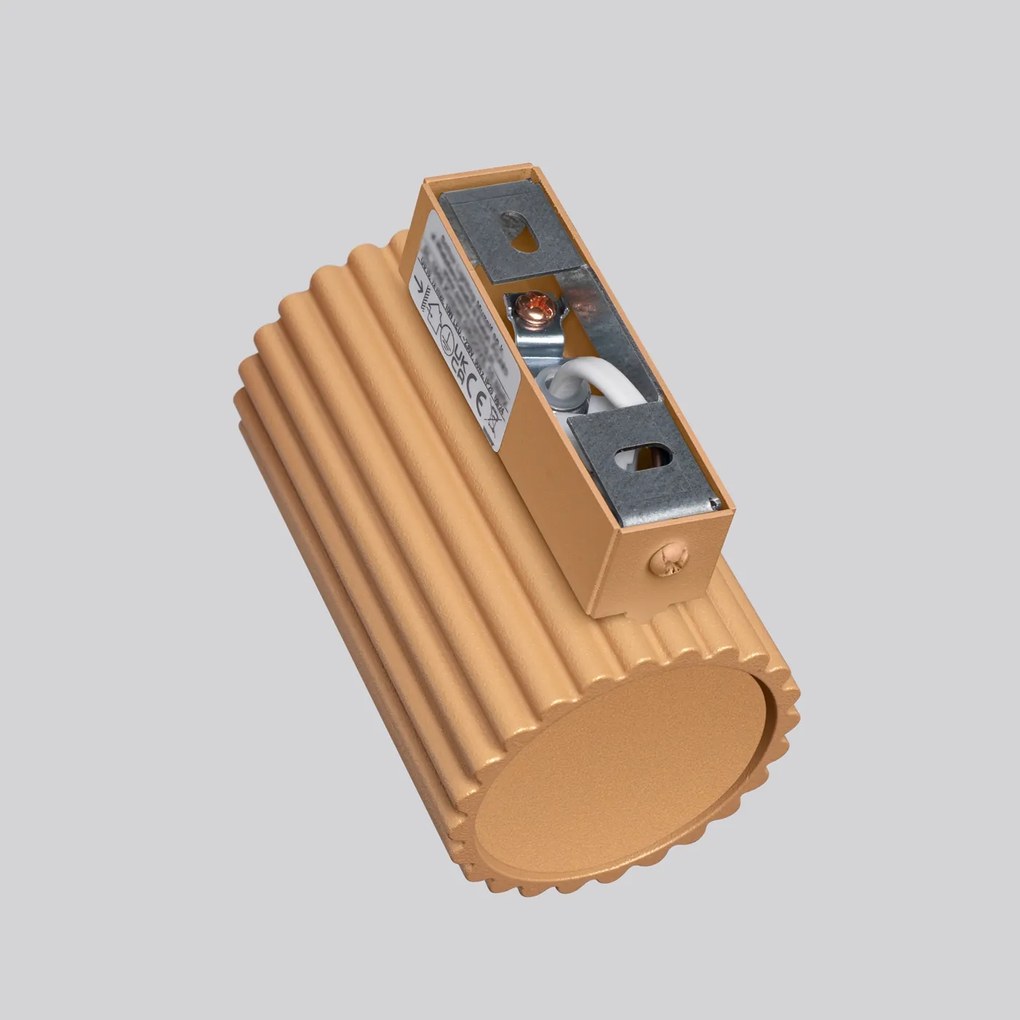 Nástenné svietidlo Karbon, 1x zlaté kovové tienidlo, (10 cm)