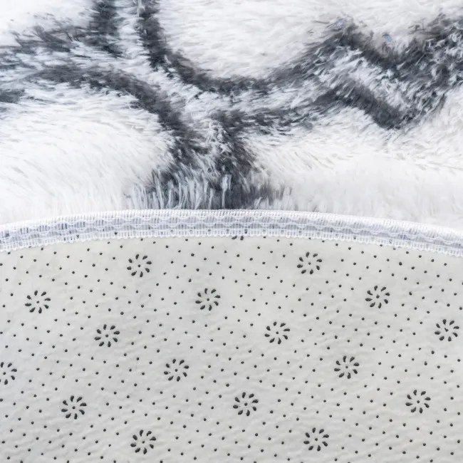 Protišmykový koberec DECOR biely / sivý 1 kruh