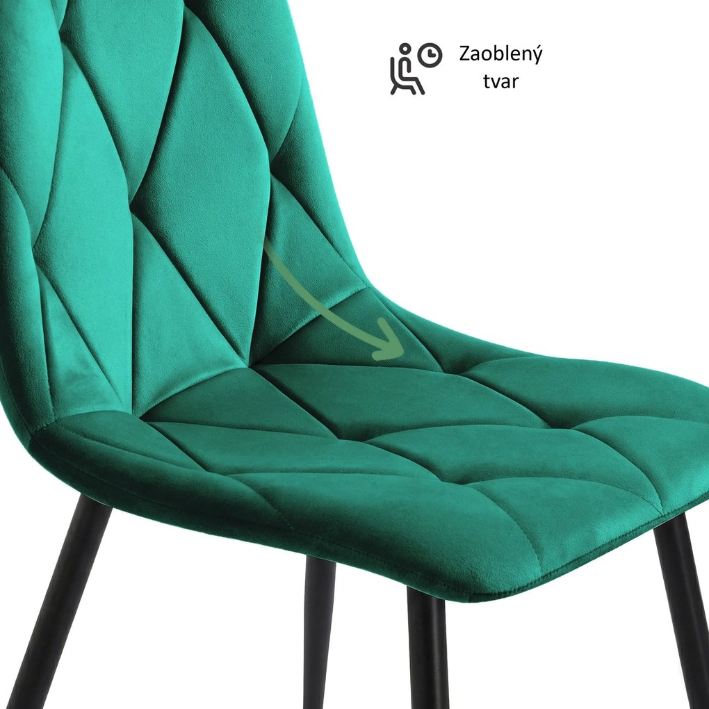 Čalouněná jídelní židle Milo lahvově zelená