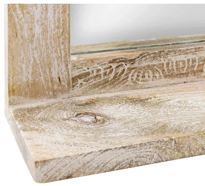 furniture-nabytek.cz - Masívne kúpeľňové zrkadlo Bitna z mangového dreva, lakované, prírodné – 65×15×70 cm