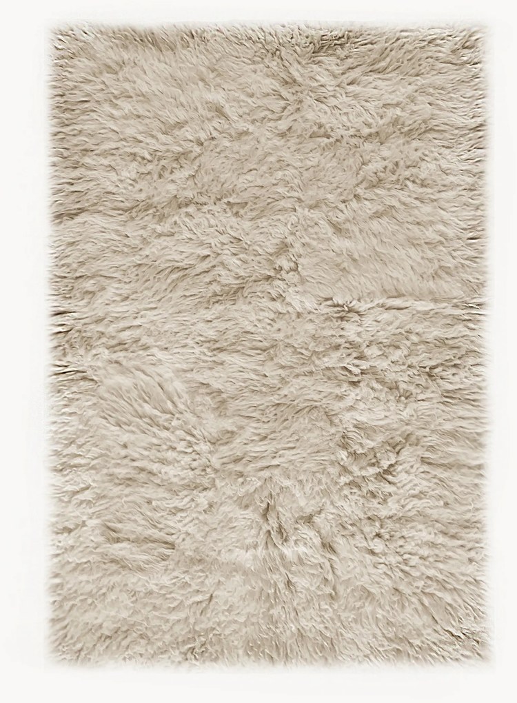 Ručne tkaný vlnený koberec's dlhým vlasom Shaggy
