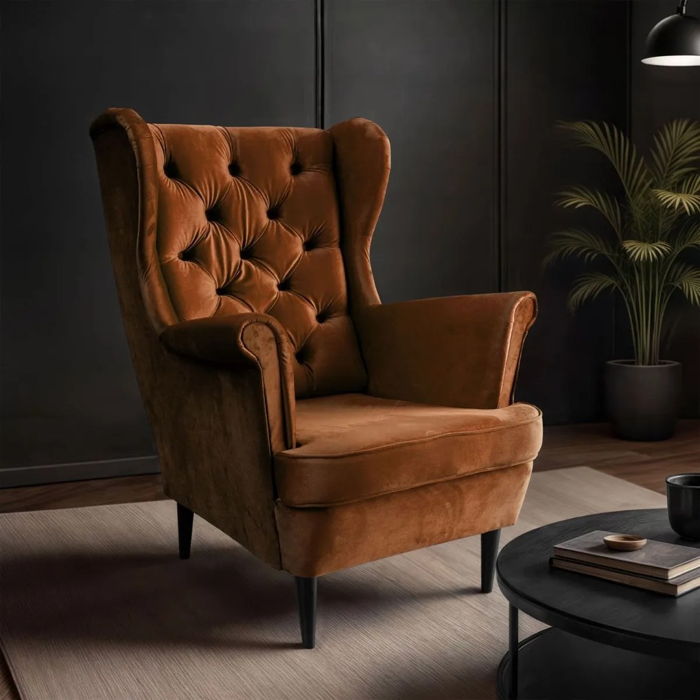 KRESLO UŠIAK BRUNO 2 CHESTERFIELD ROYAL VELVET 194