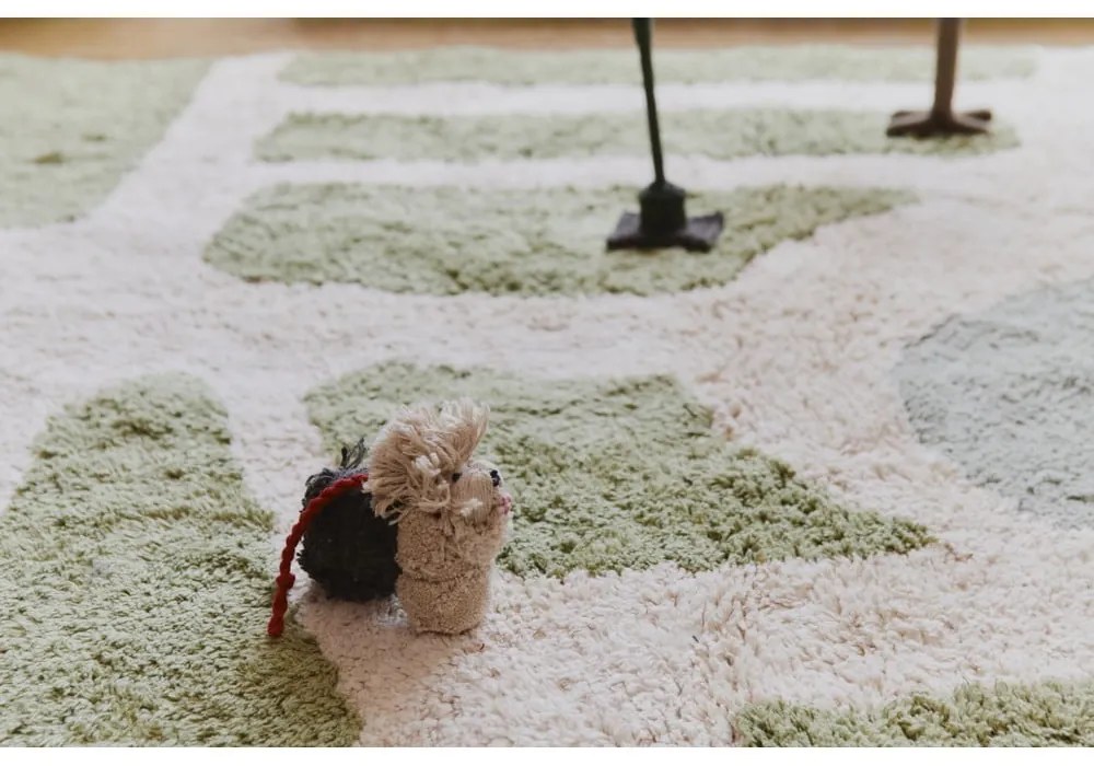 Zelený/krémový bavlnený detský hrací koberec 90x130 cm Hyde Park – Lorena Canals