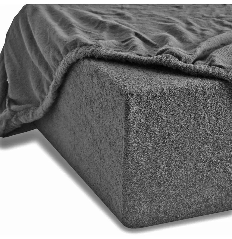 Plachta posteľná sivá froté EMI, Plachta 90x200