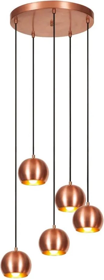 Luster na lanku SIVANI 5xE27/40W/230V medená