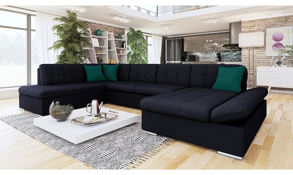Rohová sedačka Genero, Dostupné poťahy: Utario velvet 2951 + Utario velvet 2951 + Senegal 823, Strana: Ľavá - U