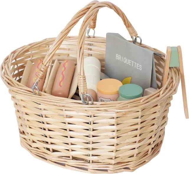 Drevený grilovací kôš pre deti JaBaDaBaDo – grilovací set 3+