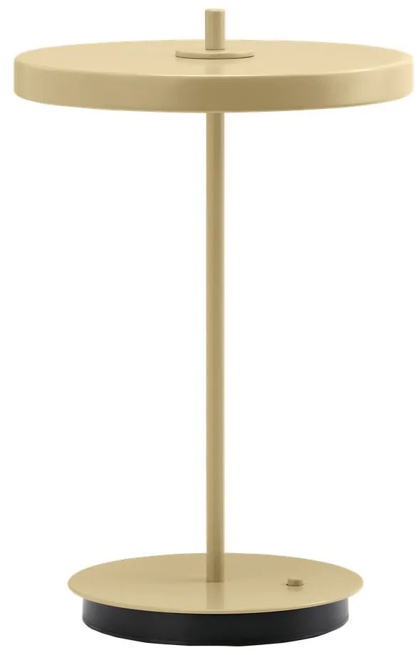 Svetložltá kovová LED stolová lampa s kovovým tienidlom (výška 31 cm) Asteria Move – UMAGE