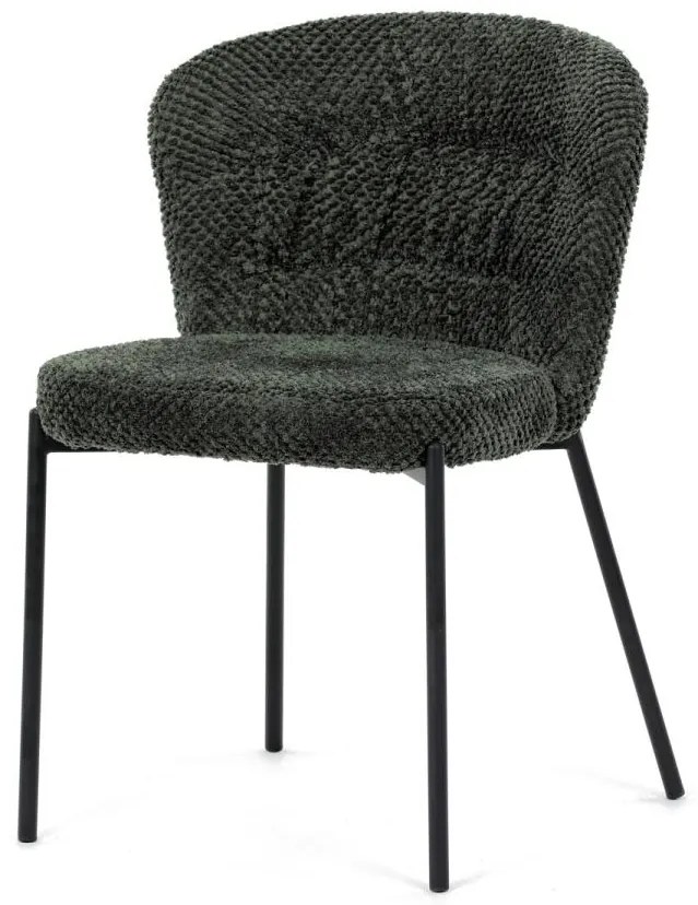 Jídelní židle, zelená, látka bouclé, CT-W1077 GRN2