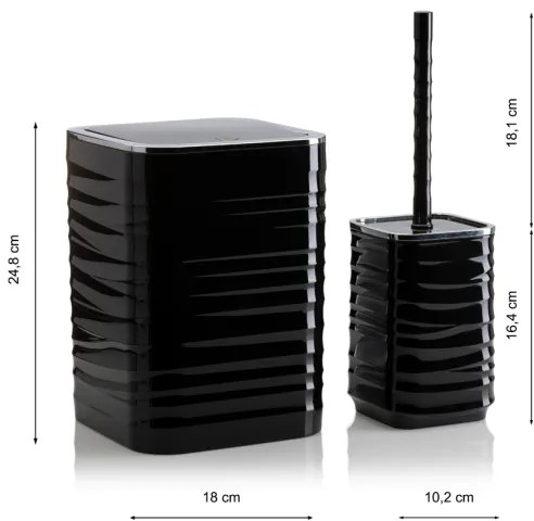 Kúpeľňový set WAVE 5 ks čierna/chróm