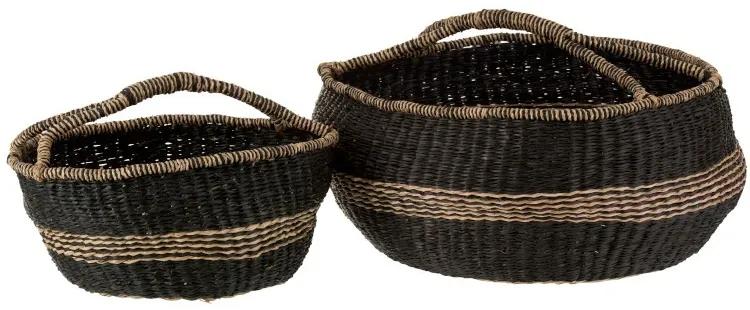 Sada 2 košov pletených z morskej trávy Urille - Ø 60 * 26 cm