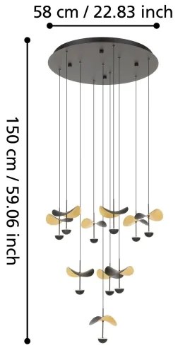 Eglo 390339 - LED Stmievateľný luster na lanku DRACERA 10xLED/2,3W/230V pr. 58 cm