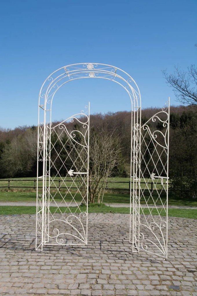 Oblúk na ruže Mel s bránkou - Krémová antik