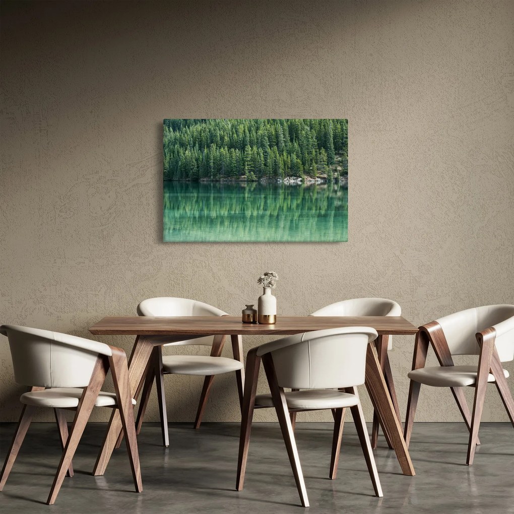 Obraz - Ihličnany pri jazere (90x60 cm)