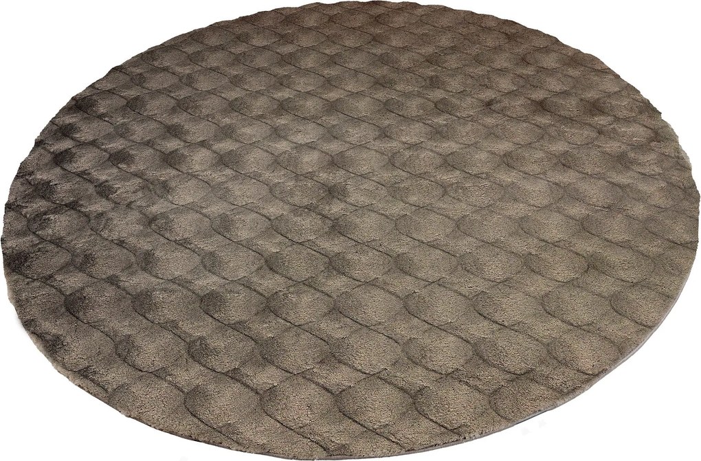 Kusový koberec Diamond Cut 800 Grey kruh, 200x200 (priemer) kruh, šedá, obývacia izba, Obsession