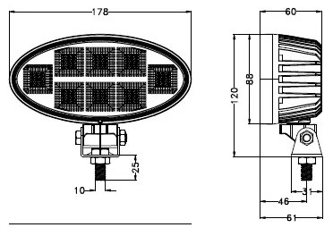 LED Bodové svietidlo pre automobil BLACK LED/160W/10-30V IP69 5700K oválny