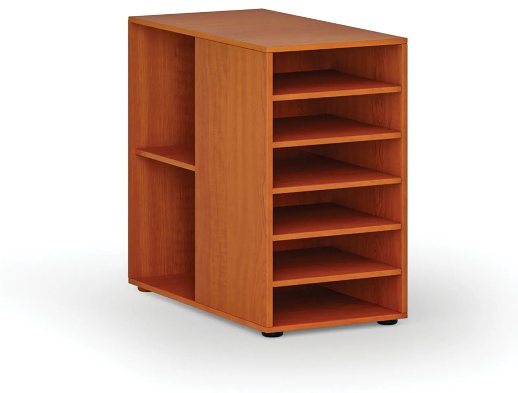 Prístavná policová skrinka k pracovnému stolu PRIMO WOOD, ľavá, čerešňa