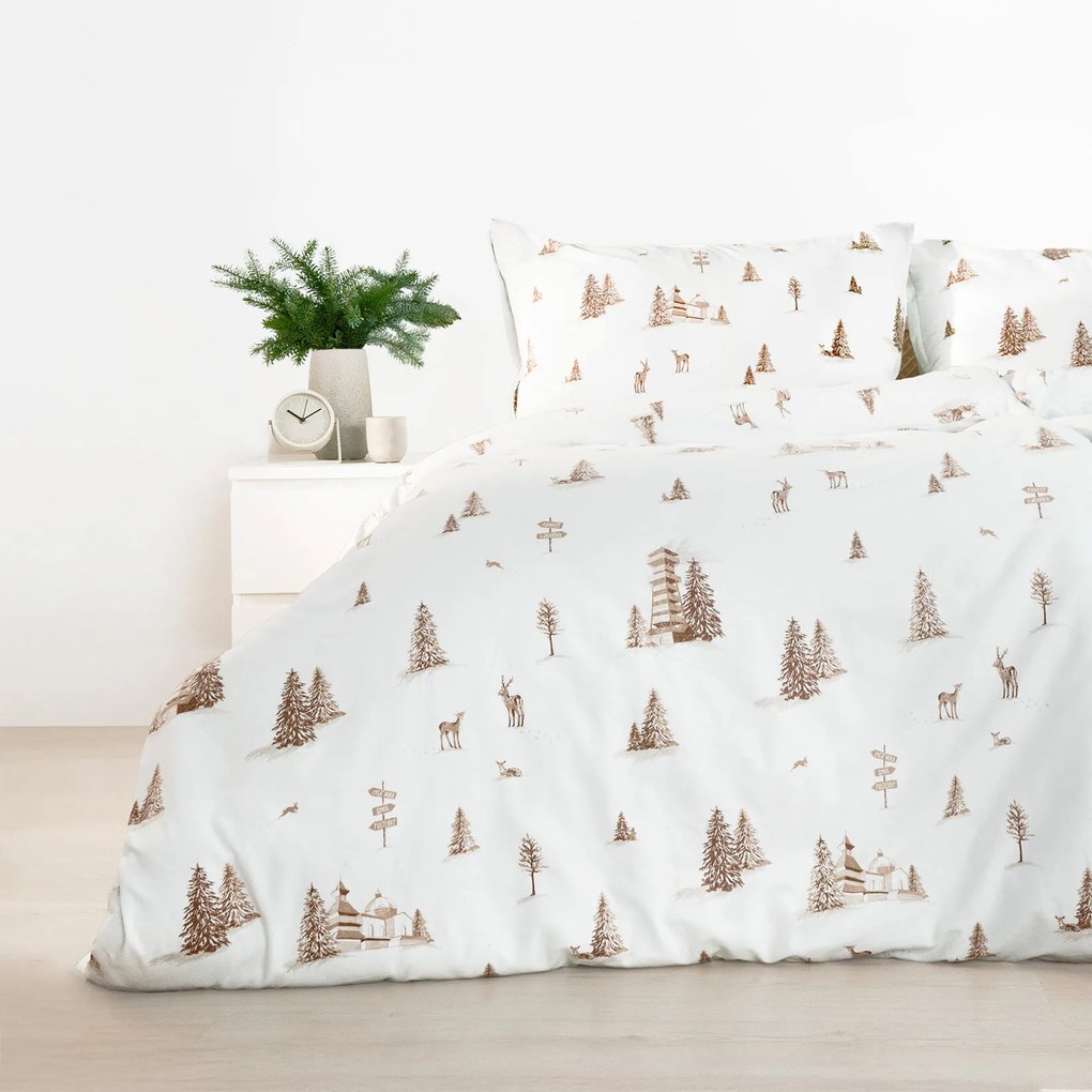 Goldea flanelové posteľné obliečky - beskydy 220 x 200 a 2ks 70 x 80 cm