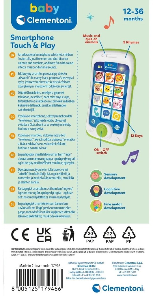 Clementoni Môj prvý smartphone, 17 cm