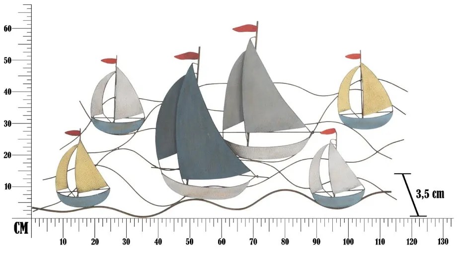 Nástenná dekorácia Mauro Ferretti Sea, 114,5 × 62,5 cm