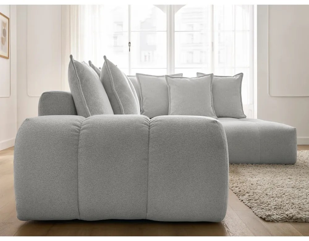 Svetlosivá ženilková rozkladacia/s úložným priestorom rohová pohovka (pravý roh/do L) Everest – Bobochic Paris