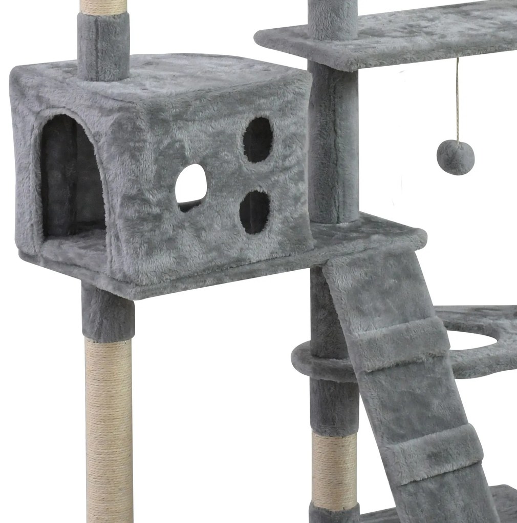 Tutumi Tutumi, škrabadlo, posteľ, vysoká veža 170cm pre mačky 370159, šedá, HOM-05694