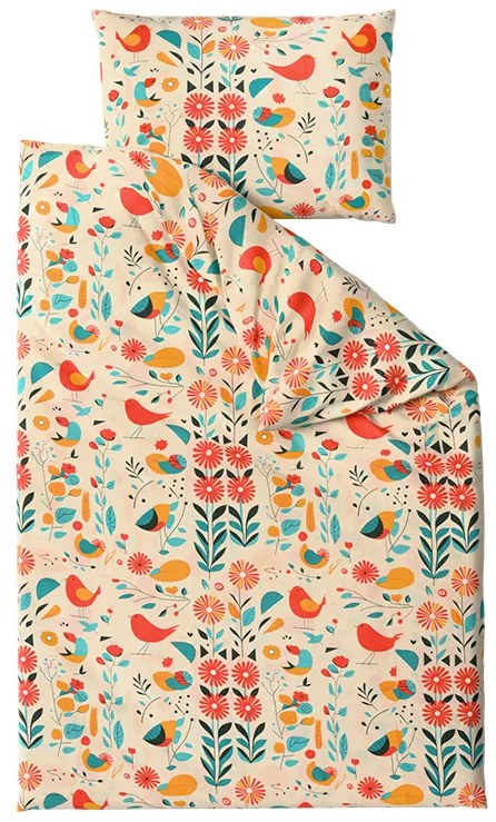 Bavlnené obliečky RETRO BIRD farebné Rozmer obliečky: 2 ks 70 x 90 cm | 200 x 220 cm