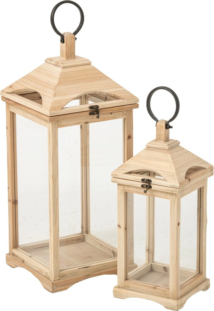 Prírodný antik lampáš Chamonix – 25*26*61 cm
