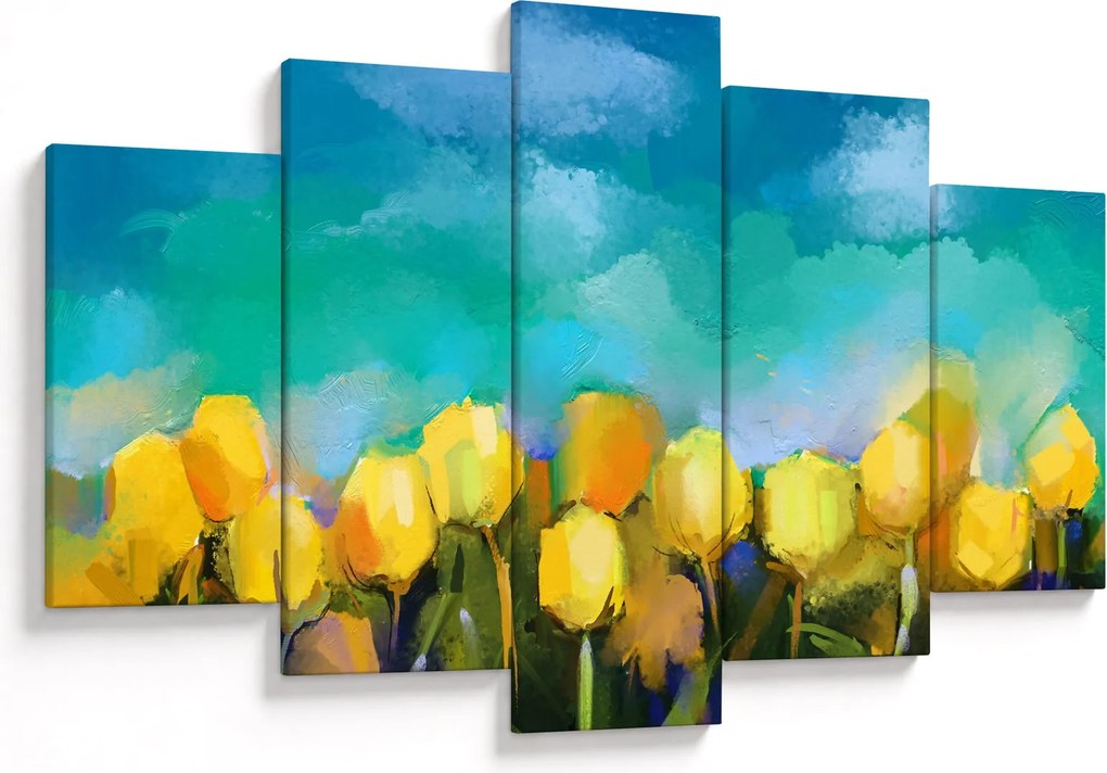 Obraz žltých tulipánov (150x105 cm)