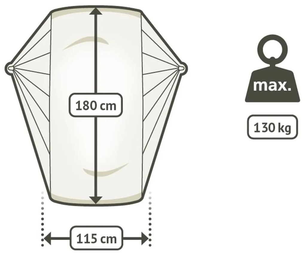 La Siesta CUMBIA COMFORT OUTDOOR - hojdacia sedačka k stojanu Udine - almond, 100 % polypropylen