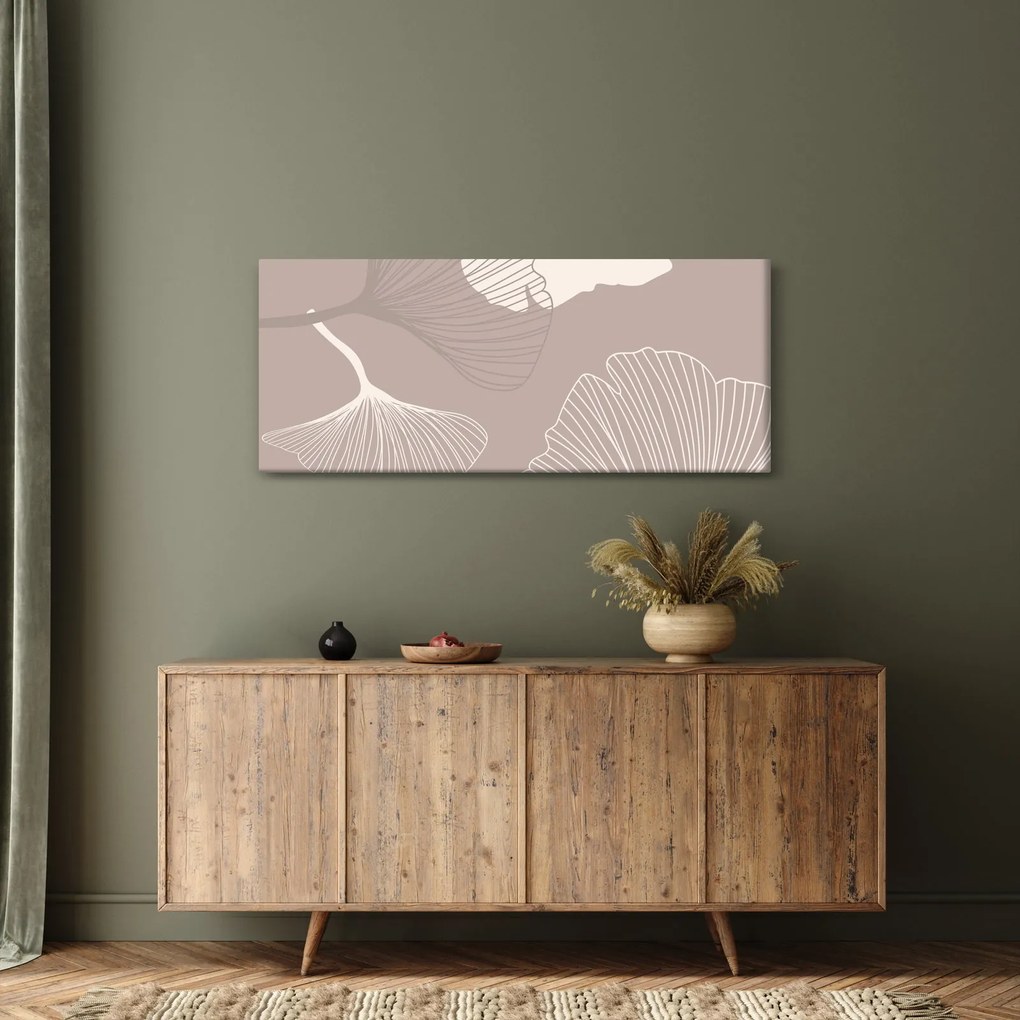 Obraz - Béžové listy N⁰1 (120x50 cm)