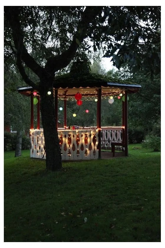 Biely vonkajší solárny LED lampáš Star Trading, ø 20 cm