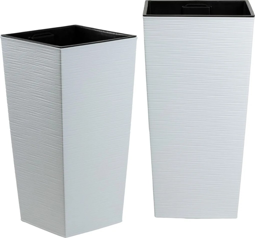 PLASTOVÝ KVETINÁČ PORTO RIFLO 36X19X19 CM BIELA