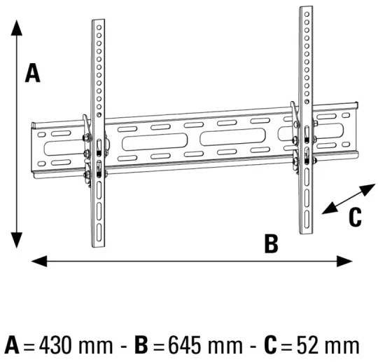 Hama - Naklápací nástenný držiak pre TV 32-75“ čierna