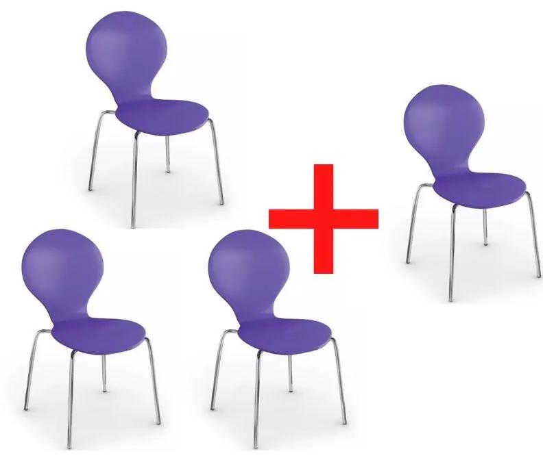 Jedálenská stolička CANDY, fialová, 3+1 ZADARMO