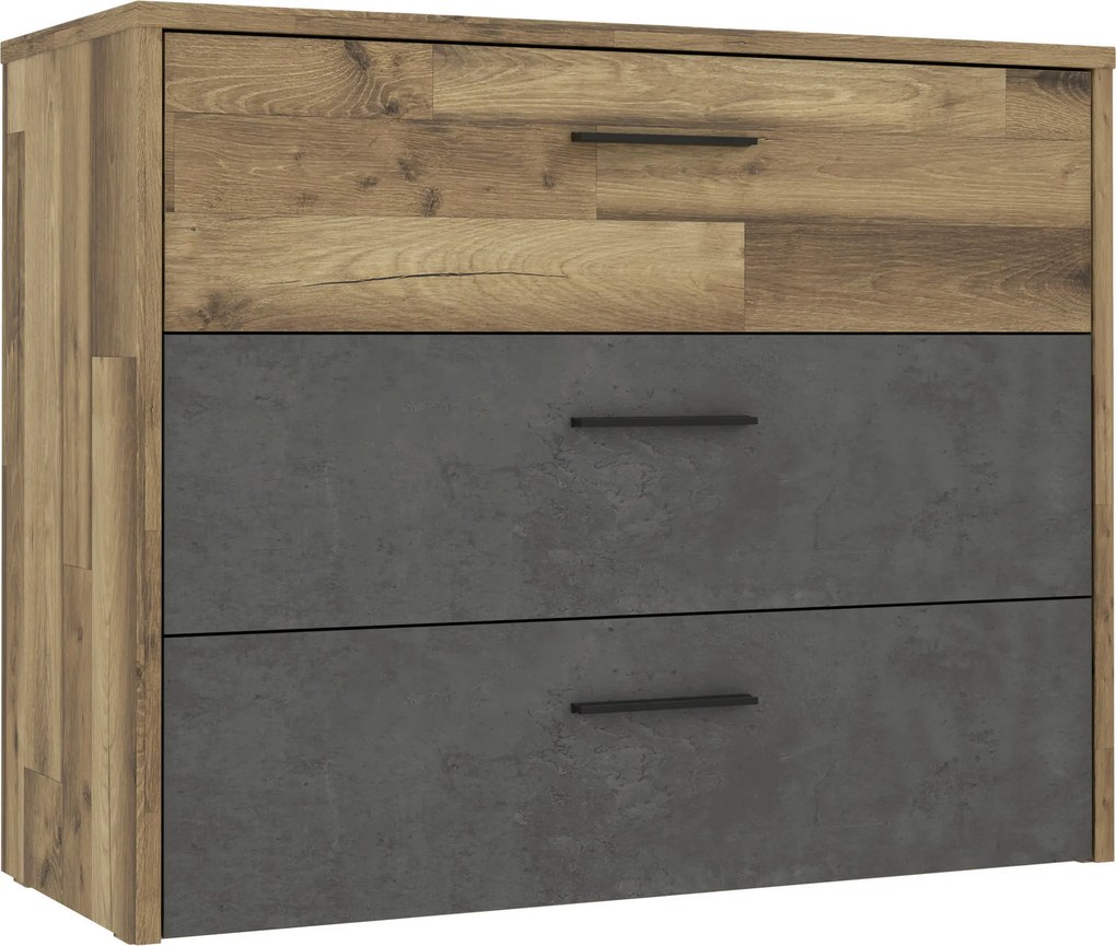 XXXLutz KOMODA, farba duba, tmavosivá, 100/80/42 cm Ti'me - Komody - 000687038705
