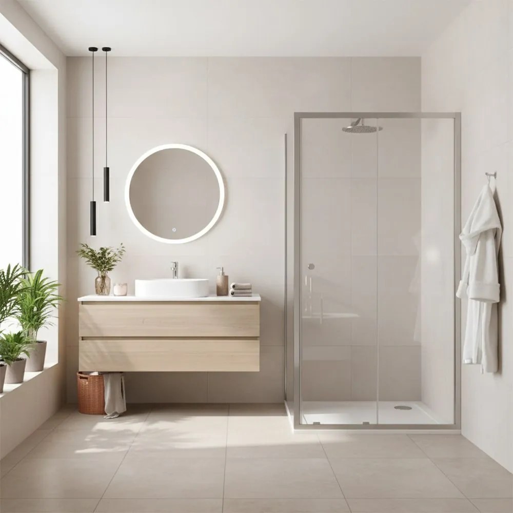 Sprchovací kút REA PRIMO SLIDE 130/dvere x 70/zástena cm, chróm/transparent - bez vaničky