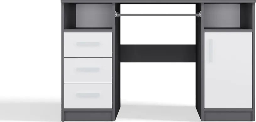 Psací stůl DELTA 120 cm antracitový/bílý
