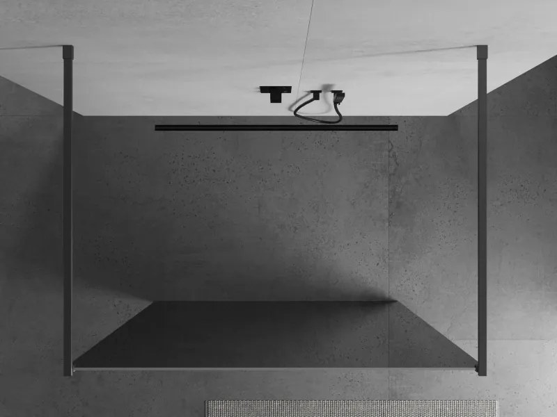 Mexen Kioto, sprchová zástena Walk-In 110 x 200 cm, 8mm sklo vzor zrkadlo, grafitový profil, 800-110-002-95-50