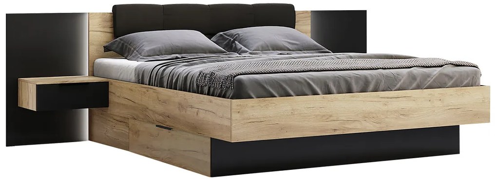 Manželská posteľ DOTA + rošt a doska s nočnými stolíkmi - wenge / 180x200 / Moravia - 16 cm
