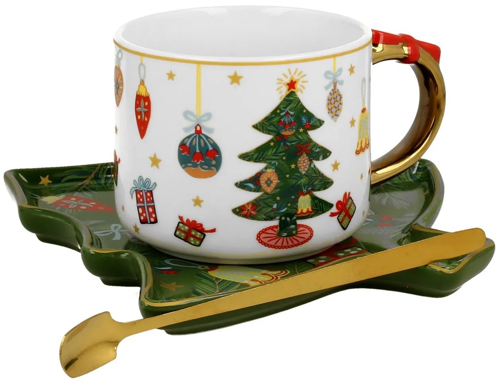 Porcelánová šálka s podšálkou Christmas Tree 250 ml