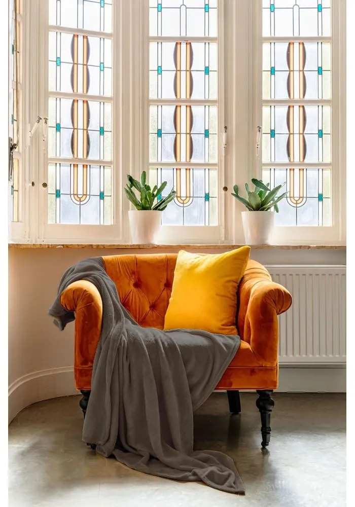 Sivá mikroplyšová deka Tiseco Home Studio, 130 x 160 cm