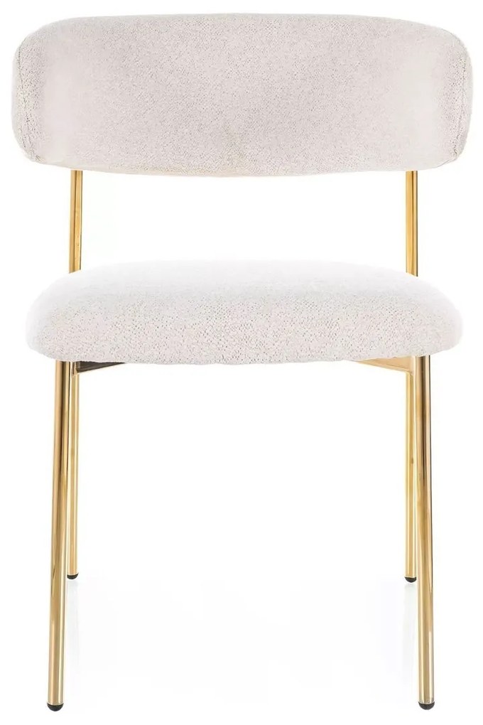 JEDÁLENSKÁ STOLIČKA POLA BÉŽOVÁ + ZLATÉ NOHY