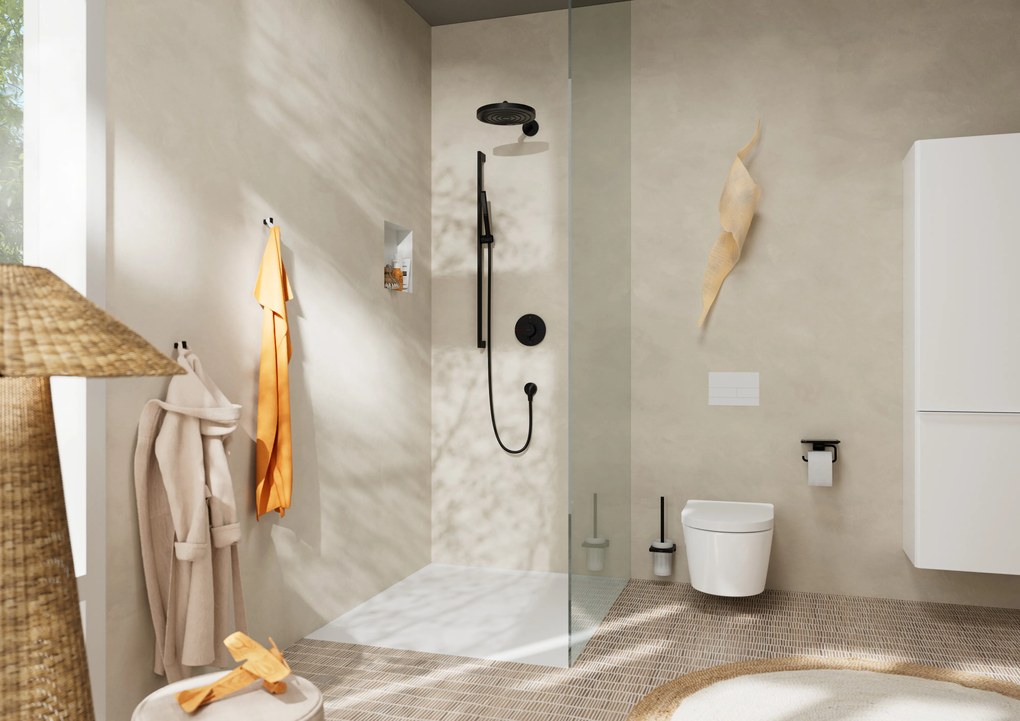 Hansgrohe Pulsify S, tyčová ručná sprcha 100 1jet EcoSmart+, čierna matná, HAN-24126670